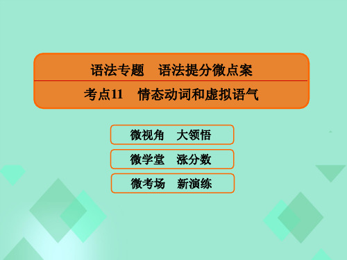 高三英语一轮复习 语法提分微点案 考点11 情态动词和虚拟语气课件