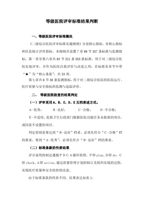 等级医院评审标准结果判断