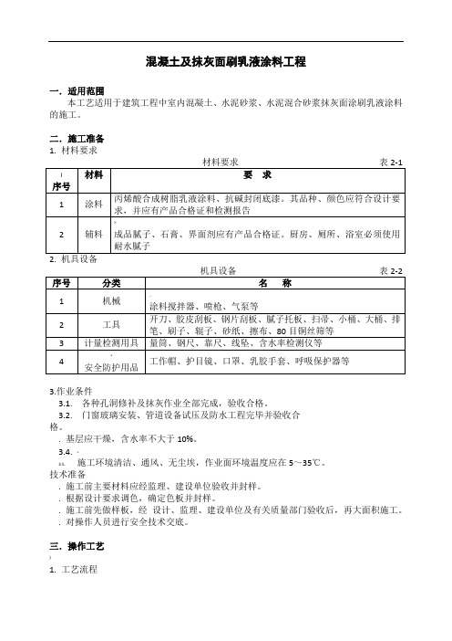 13混凝土及抹灰面刷乳液涂料工程