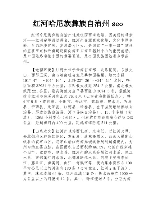 红河哈尼族彝族自治州seo