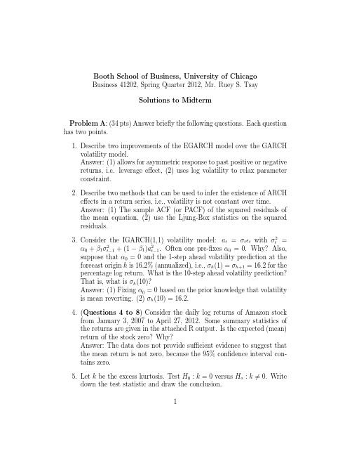 exam12s经典教材《金融时间序列分析》Ruey S. Tsay 英文第三版2012年试题及答案高清版