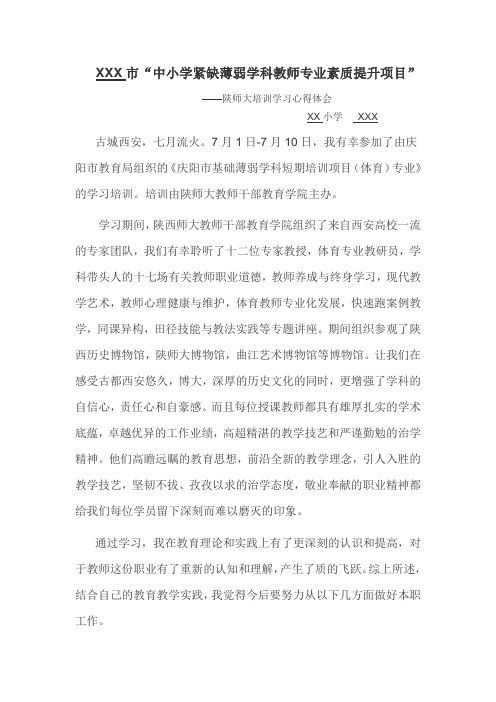 陕西师范大学培训总结