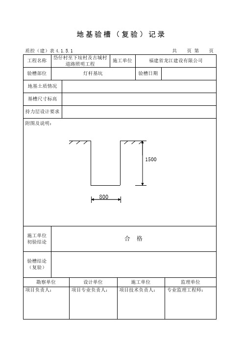 地基验槽(复验)记录