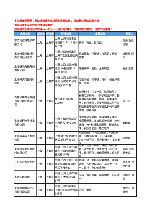 2020新版上海市键盘工商企业公司名录名单黄页联系方式大全379家