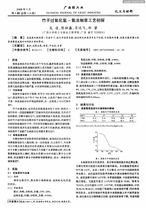 竹子过氧化氢-氨法制浆工艺初探