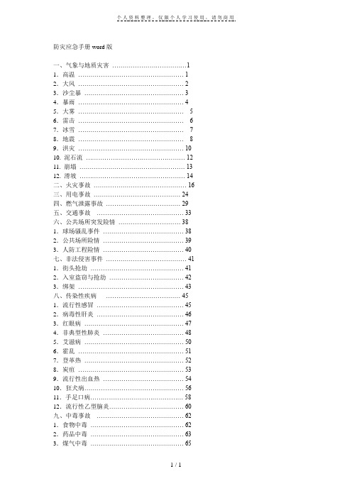 防灾应急手册word版