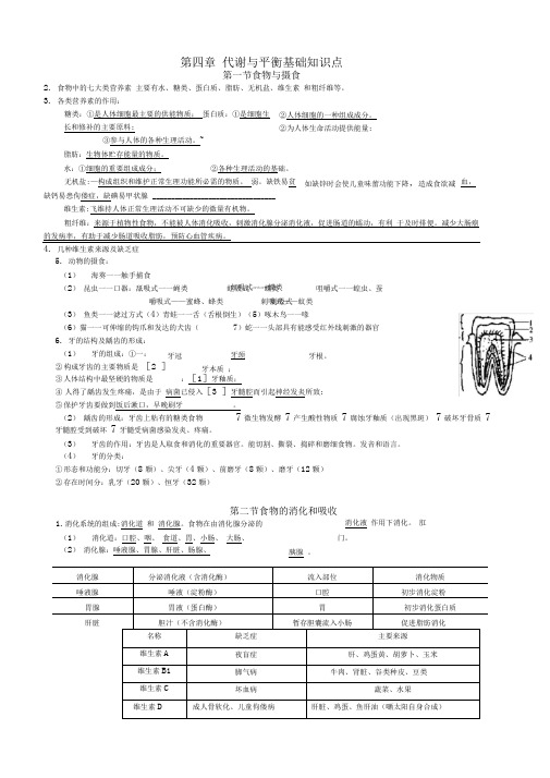 第四章代谢与平衡基础知识要点