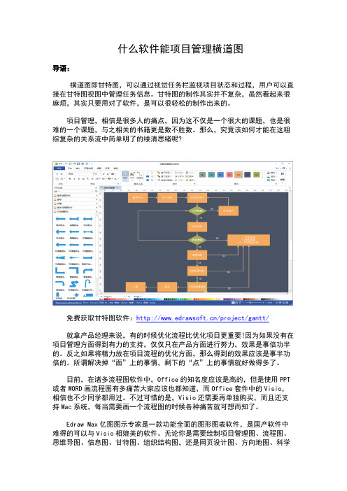 什么软件能项目管理横道图