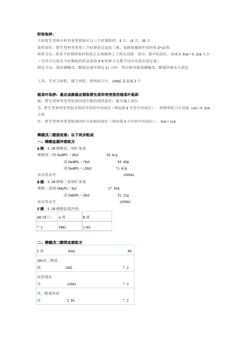 电镜取样及固定液配制