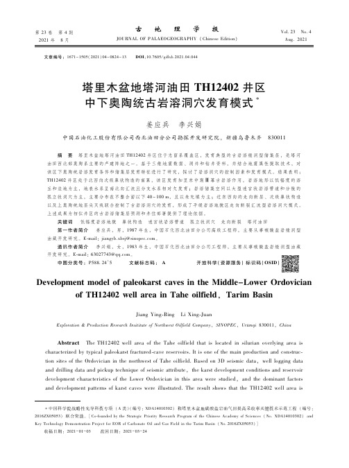 塔里木盆地塔河油田TH12402井区中下奥陶统古岩溶洞穴发育模式