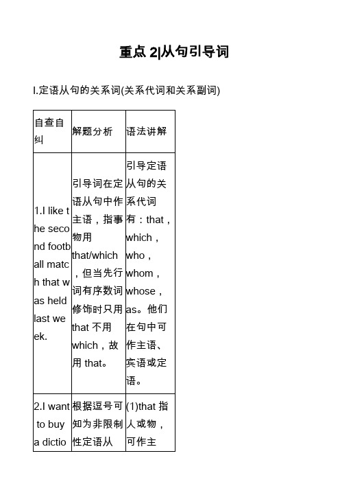 高中英语真题：重点2-从句引导词_1