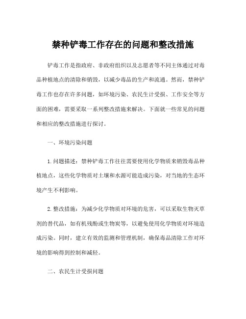 禁种铲毒工作存在的问题和整改措施