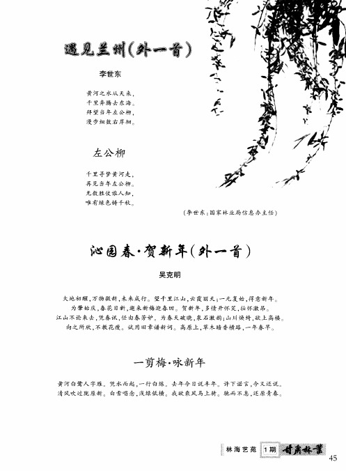 沁园春·贺新年(外一首)