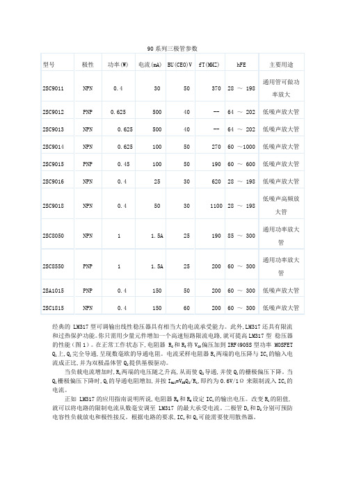 90系列三极管参数(精)