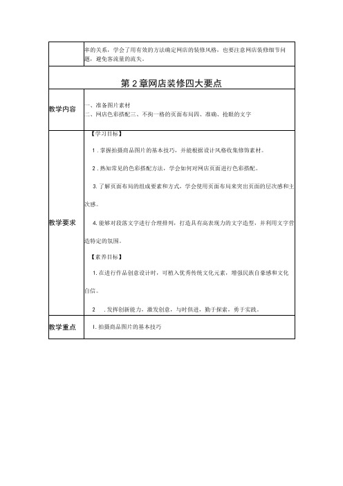 《网店美工第4版》教案