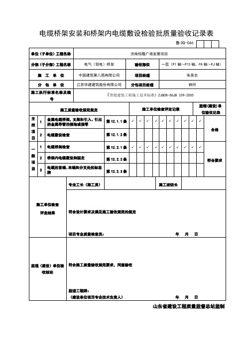 桥架电缆检验批