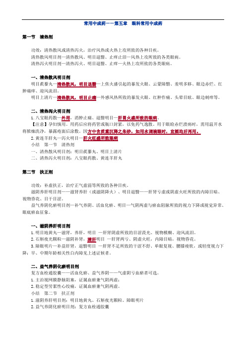 中药知识_常用中成药——第五章 眼科常用中成药