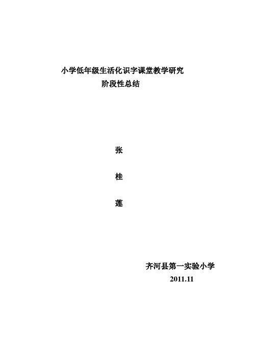 生活化识字总结
