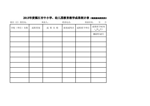 最新-2018年度教师教育教学成果统计表 精品