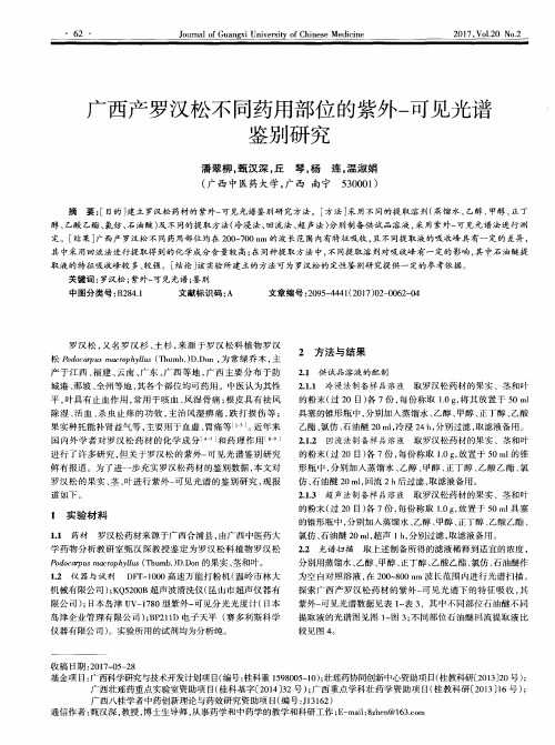 广西产罗汉松不同药用部位的紫外-可见光谱鉴别研究