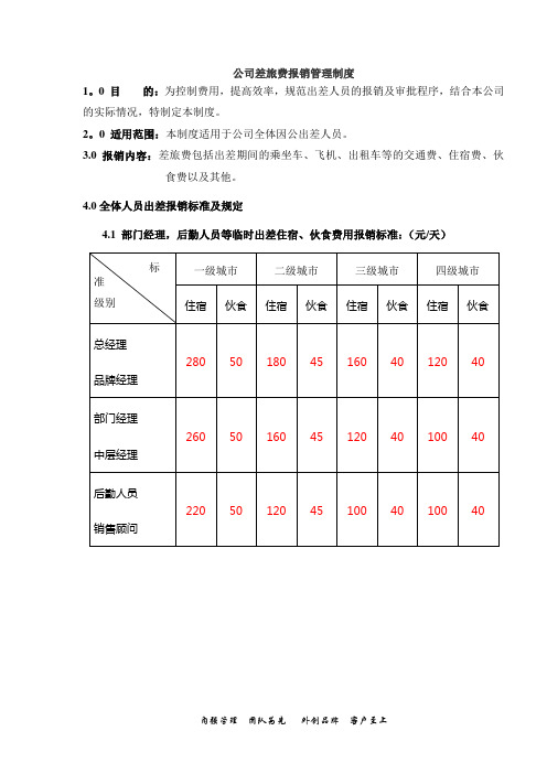 差旅费报销管理制度(1)