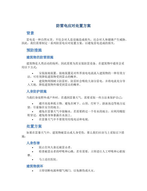 防雷电应对处置方案