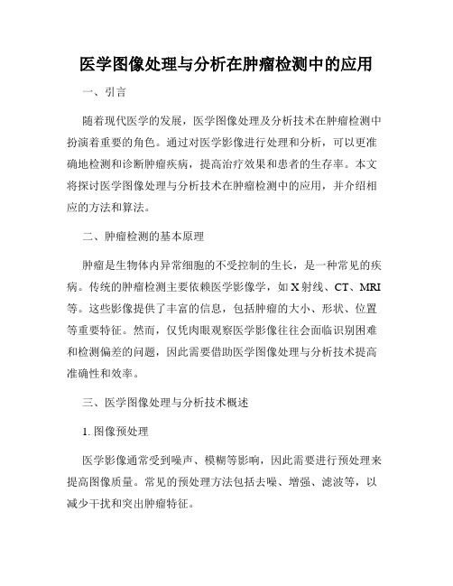 医学图像处理与分析在肿瘤检测中的应用