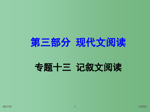 中考语文 第三部分 现代文阅读 专题13 记叙文阅读复习课件 新人教版