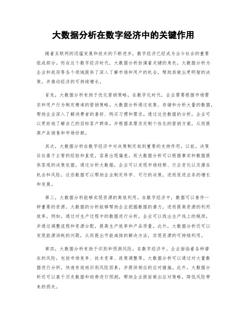 大数据分析在数字经济中的关键作用