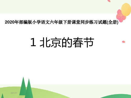 2020年部编版小学语文六年级下册课堂同步练习试题(全册)