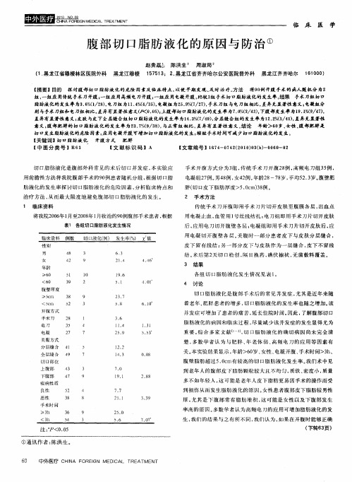 腹部切口脂肪液化的原因与防治