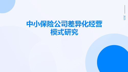 中小保险公司差异化经营模式研究