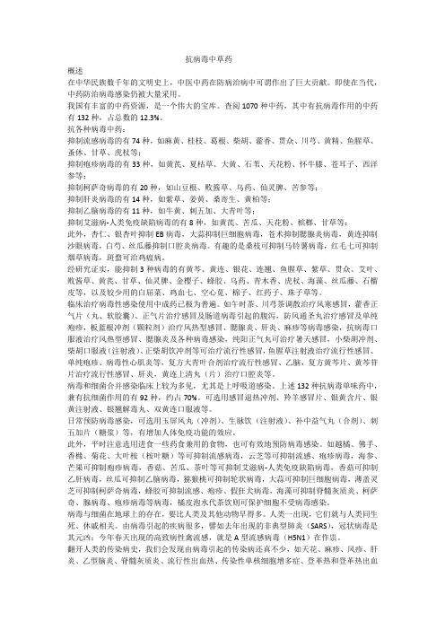 抗病毒中草药 2020