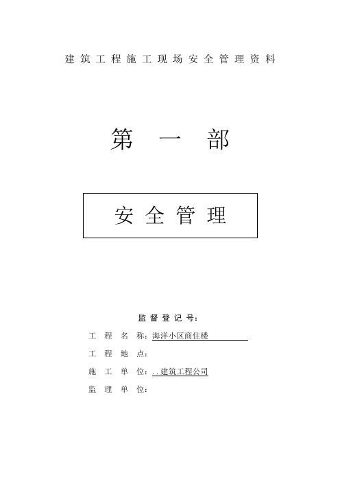 建筑工程施工现场安全管理资料全套样本参考