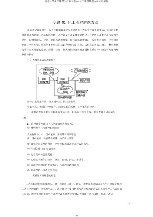 高考化学化工流程全突破专题01化工流程解题方法知识讲解