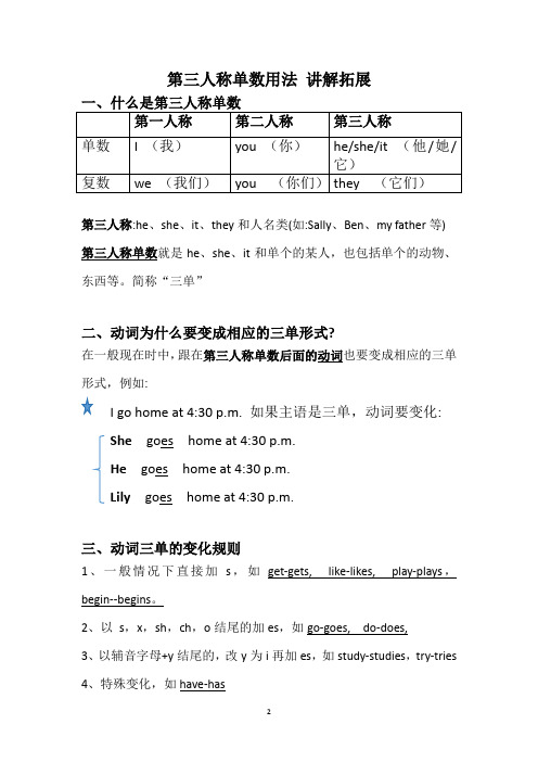 小学英语第三人称单数专项练习