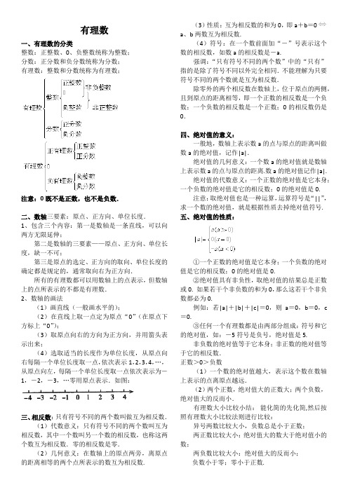 初一上册数学有理数、整式知识点