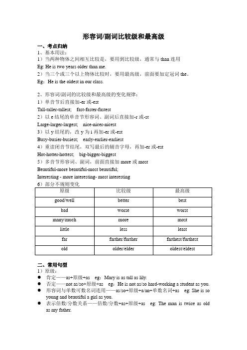 形容词副词比较级最高级讲义