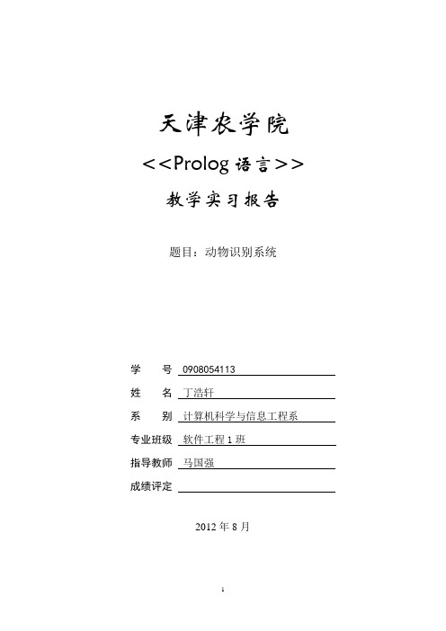 丁浩轩Prolog教学实习报告