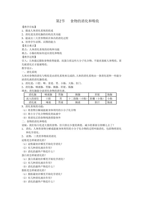 食物的消化和吸收教案15