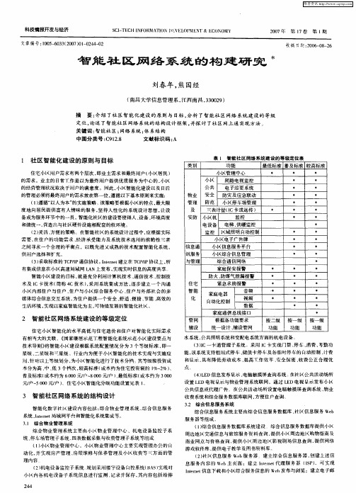 智能社区网络系统的构建研究