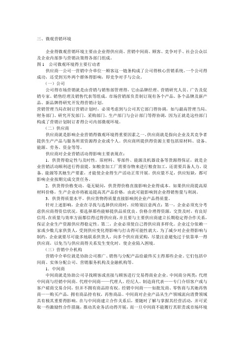 微观营销环境分析
