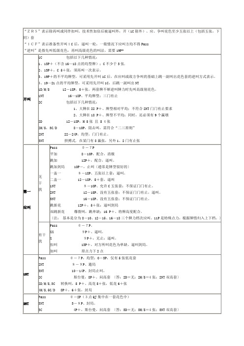 桥牌叫法ZR5