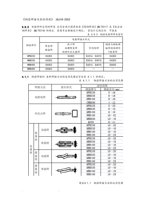 《钢筋焊接和验收规程》JGJ18_2003