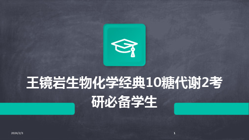 2024版年度王镜岩生物化学经典10糖代谢2考研必备学生