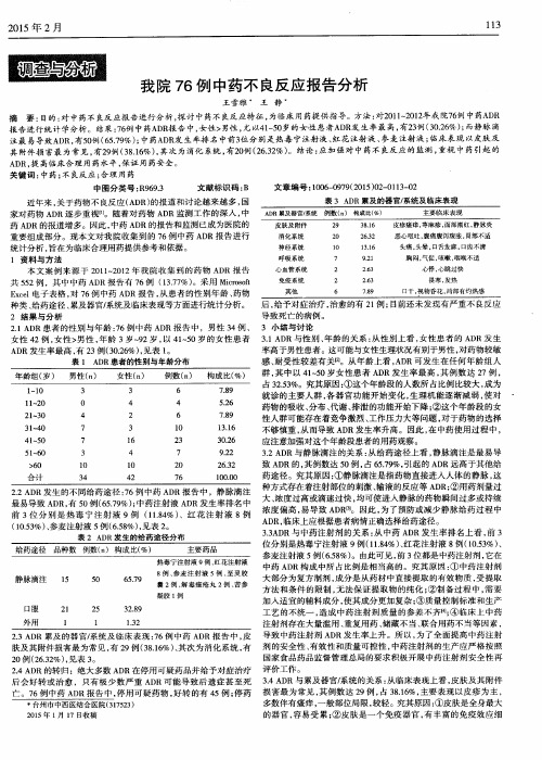 我院76例中药不良反应报告分析