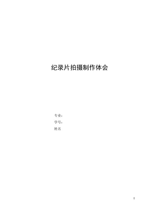 纪录片拍摄创作体会模板分析