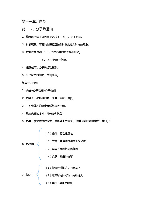 2022-2023学年人教版物理九年级第十三---十六章知识点总结