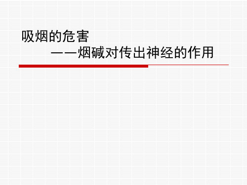 机能实验学 -吸烟的危害