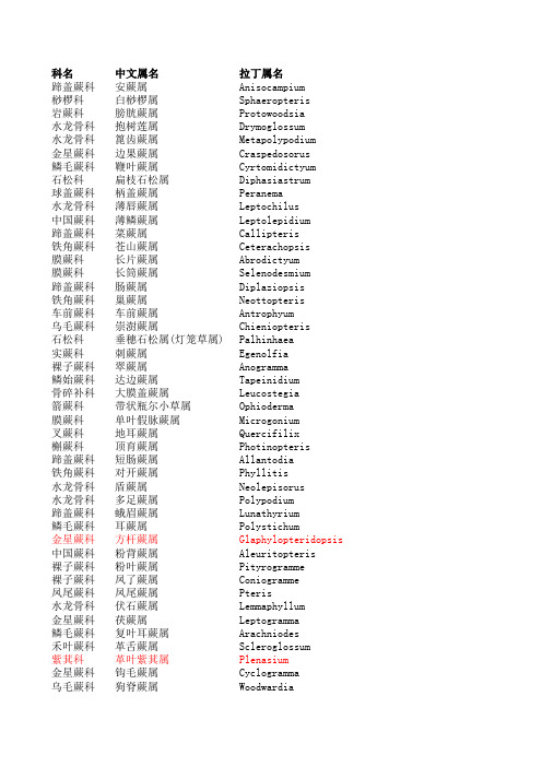 中国 蕨类植物区系